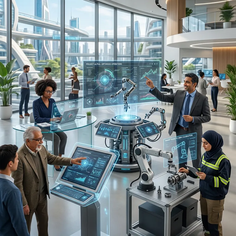 Future of Artificial Intelligence in Job Market: Visualizing AI Collaborating with Diverse Workforce