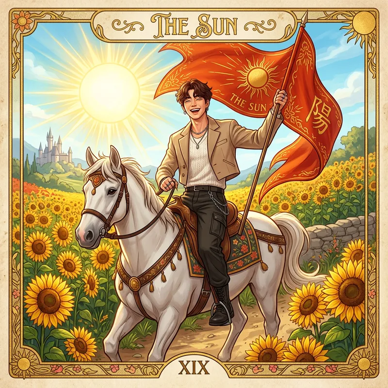 The Sun Tarot Card with Jungkook from BTS