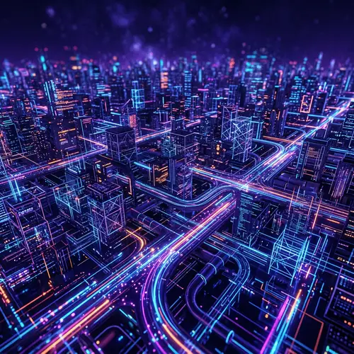 Digital City Dark Web Vibes | Neon-Lit Urban Matrix