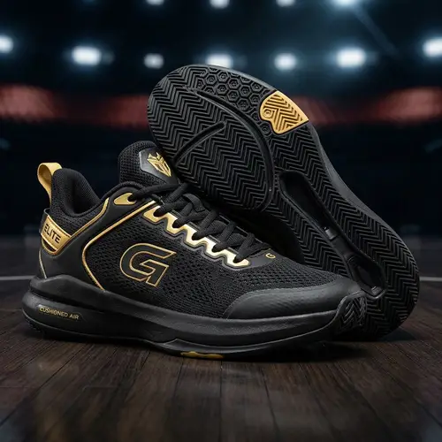 Black and Gold Basketball Sneakers for Performance