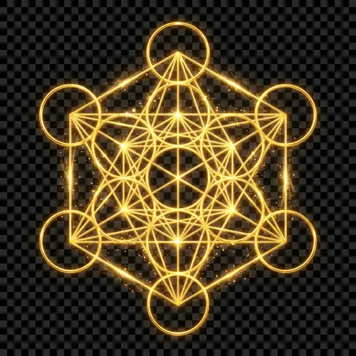Golden Metatron's Cube Symbol | Sacred Geometry in Radiant Gold