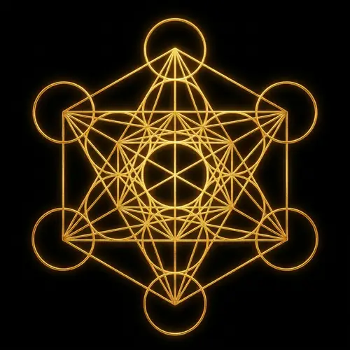 Gold Metatron's Symbol on Transparent Background