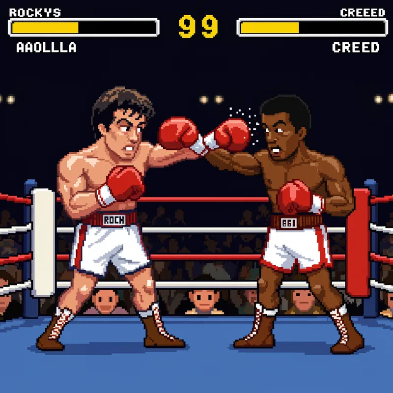 Retro Rocky vs Apollo Game Art Retro Rocky vs Apollo Game Art