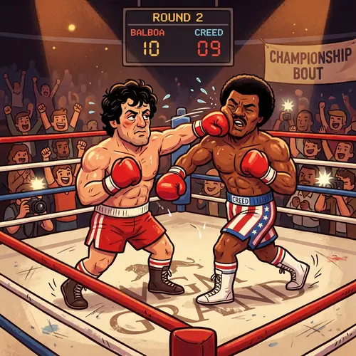 Retro Rocky vs Apollo Game Art