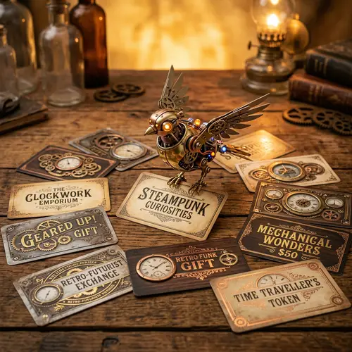 Unique Retro-Futuristic Gift Cards | Vintage-Themed Designs