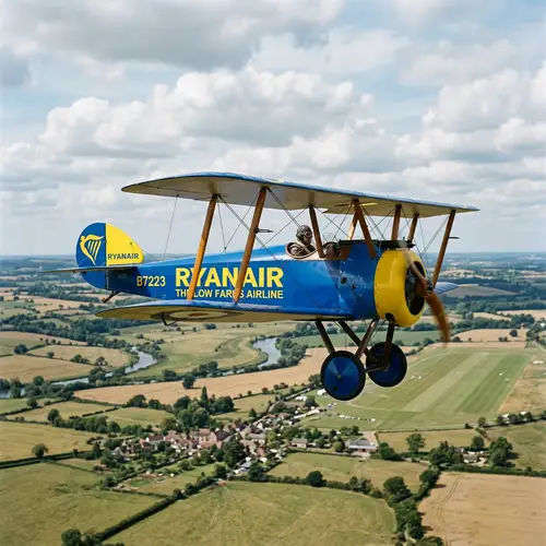 Ryanair Livery Sopwith Camel Biplane - British First World War Fighter