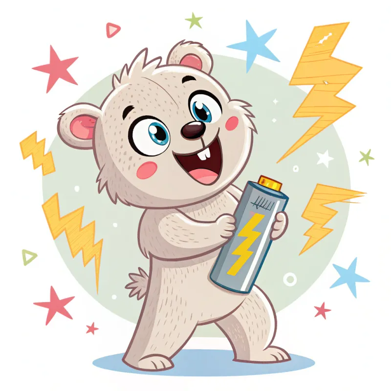 Energy Bear Cartoon - Boost Your Day