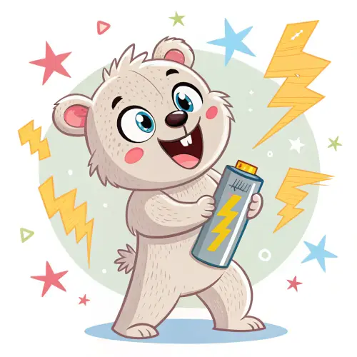 Energy Bear Cartoon - Boost Your Day