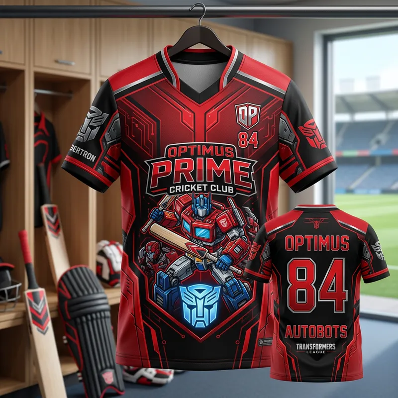 Optimus Prime Themed Cricket Jersey Design