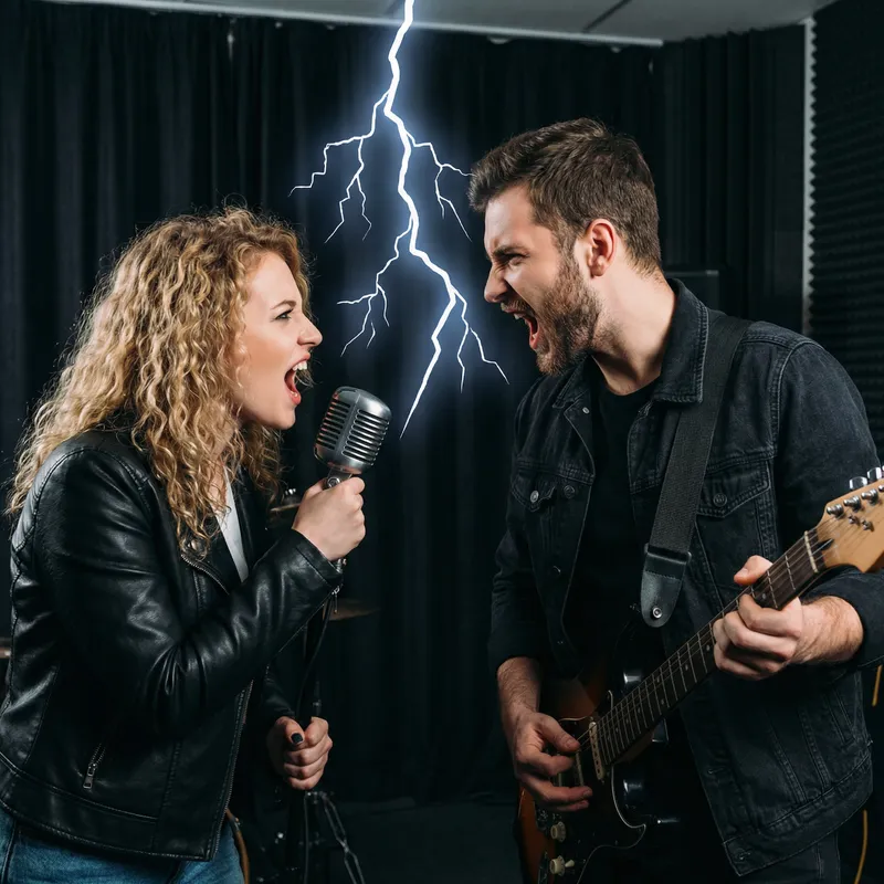 Young Attractive Musicians Confrontation - Tension and Disagreement