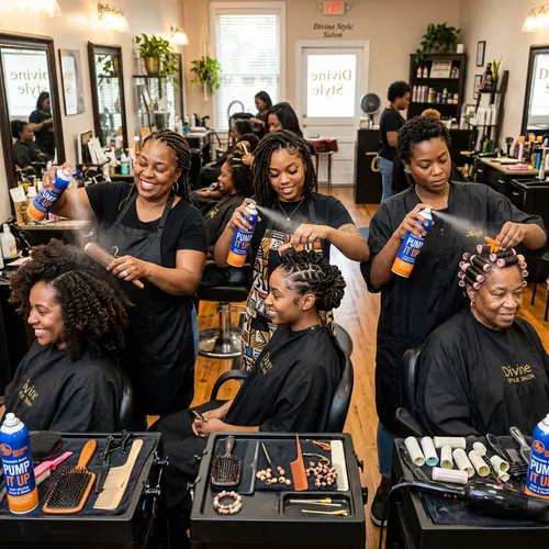 Expert Black Beauticians with Bronner Bros Hair Spray