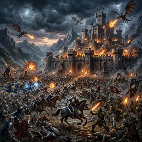 Epic Fantasy Battle Wallpaper in 4K Resolution