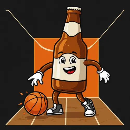 Animated Beer Bottle Basketball Jersey Logo