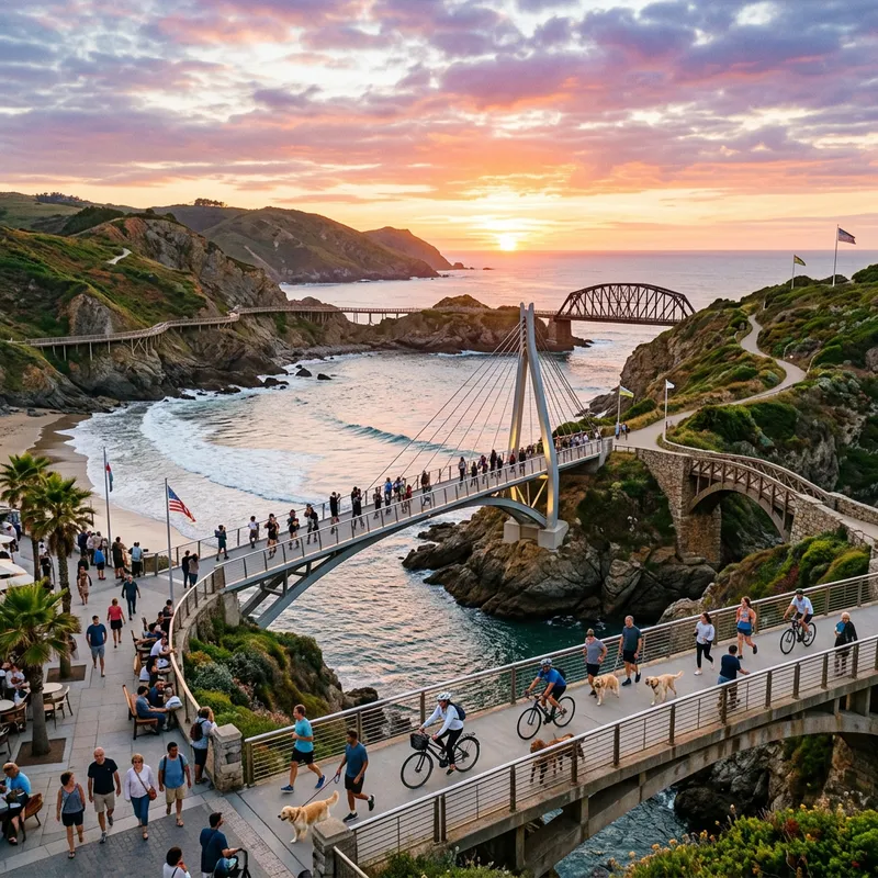 Public Space by the Sea with Scenic Bridges