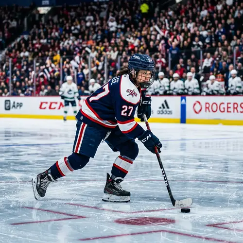 Professional Asian Female Hockey Player in Tense Match
