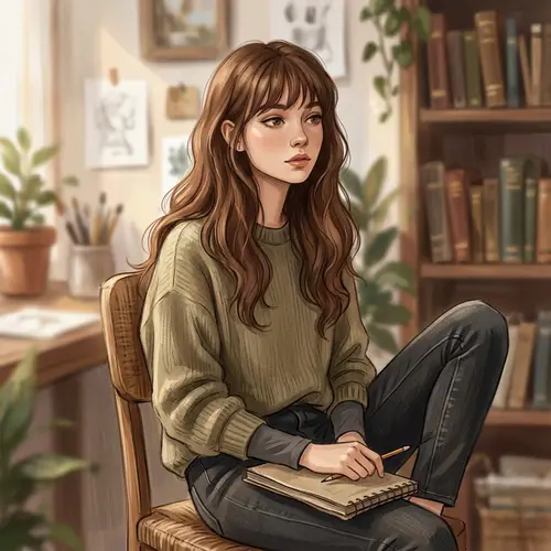 Ana: Art of an Extremely Thin Woman with Brown Hair