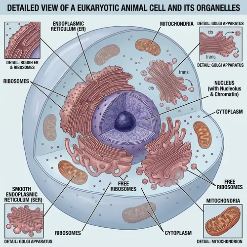 Detailed Cell Structure: Nucleus, Mitochondria, Ribosomes & More