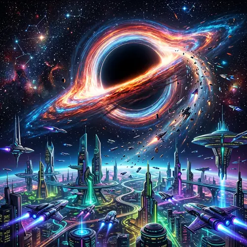 Black Hole Power and Sci-Fi World Fusion | Futuristic Visuals
