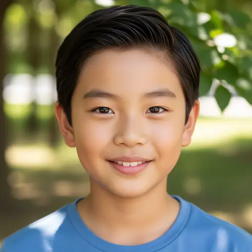 Realistic Korean Boy - Age 10 Portrait