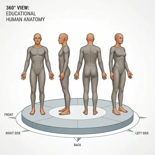 High-Quality 360-Degree View of Human Body | Anatomical Precision