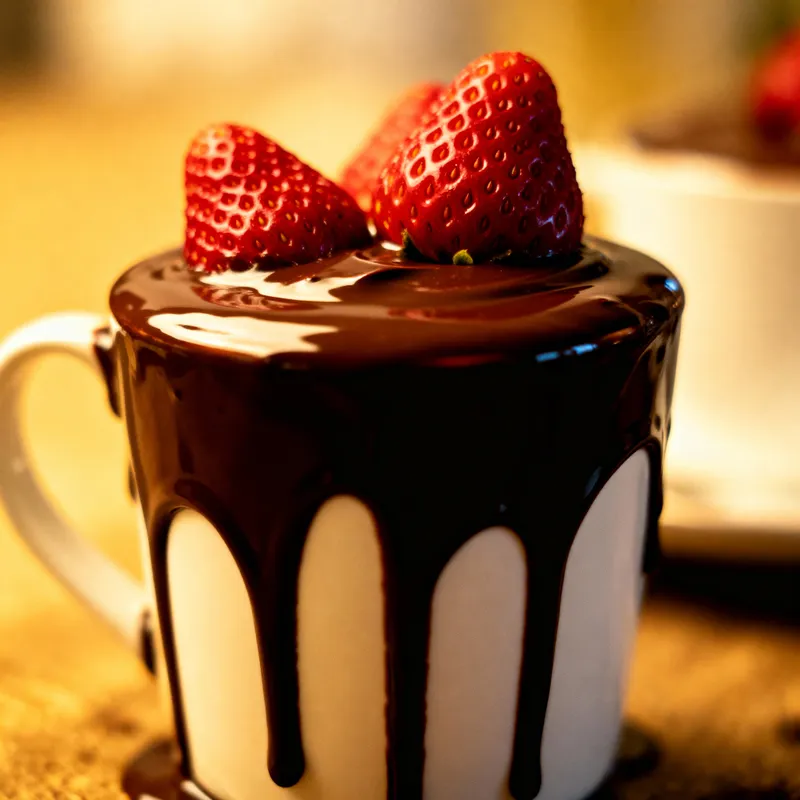 Melted Chocolate Strawberry Cup Delight