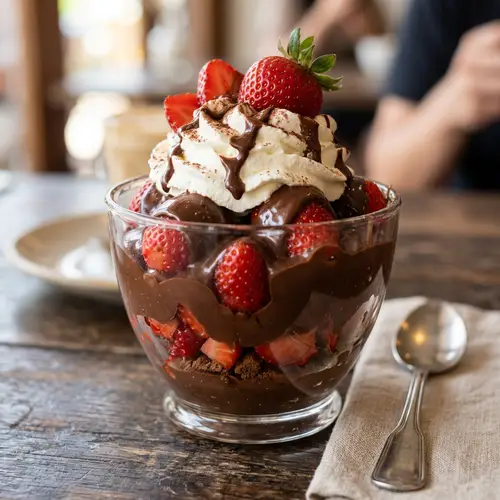 Melted Chocolate Strawberry Cup Delight