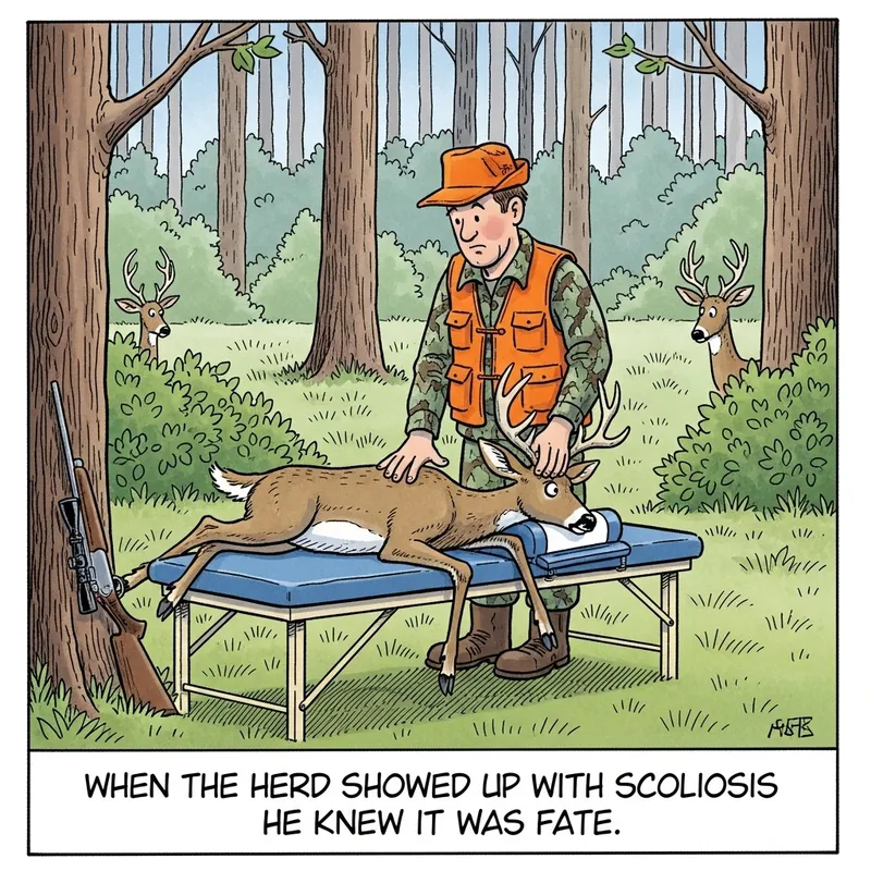 Far Side Comic: Deer Chiropractic Humor
