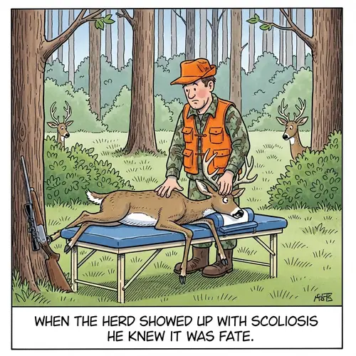 Far Side Comic: Deer Chiropractic Humor