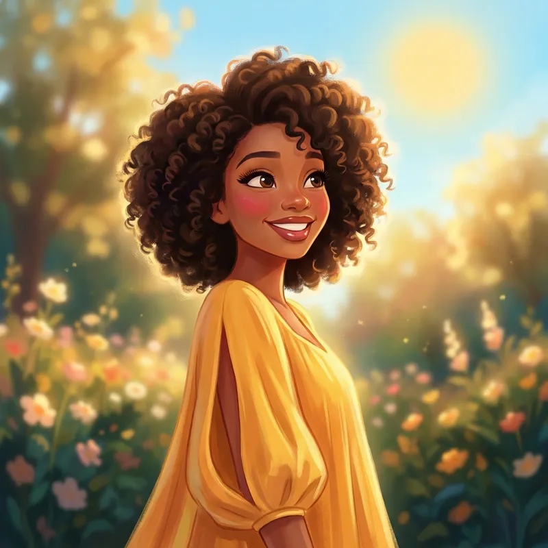 Radiant African Woman in Yellow Summer Dress