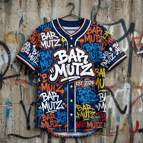 Custom Dark Blue Baseball Jersey | Bar Mutz Team