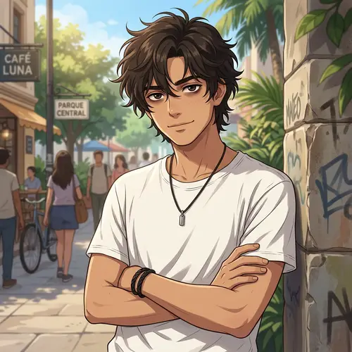 Confident Young Latino Anime Character