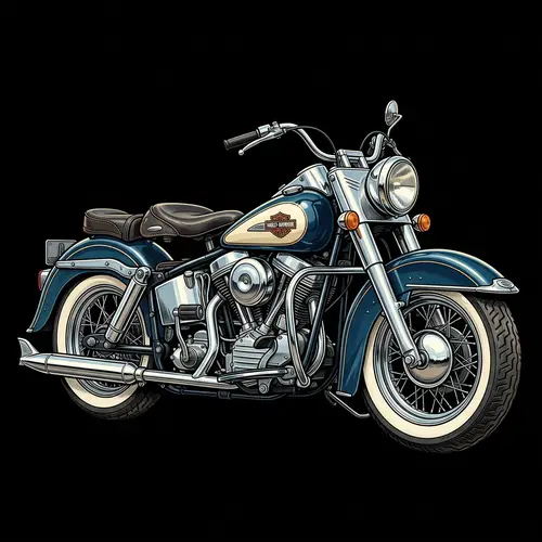 1955 Harley-Davidson Duo-Glide | Classic Motorcycle Illustration