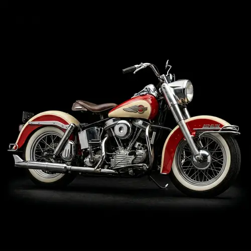Realistic 1955 Harley-Davidson Duo-Glide Motorcycle