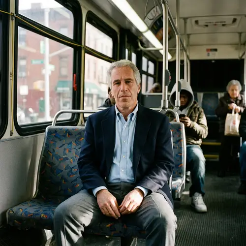 Jeffrey Epstein on a Bus Chair