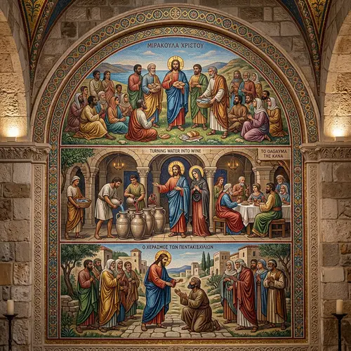 Jesus Miracles Mosaic Art: Diverse Depictions of Key Episodes