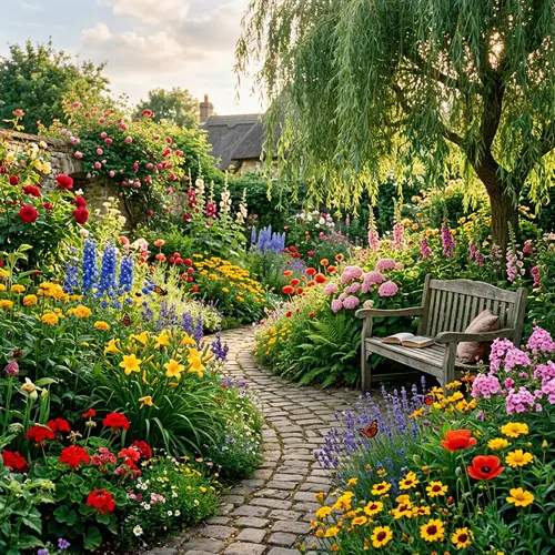 Colorful Garden of Vibrant Flowers
