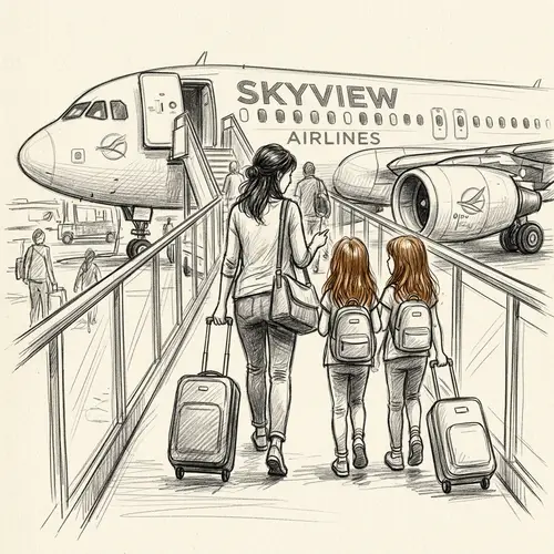 Childhood Airline Adventure Sketch