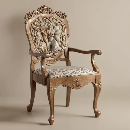 Intricately Crafted Antique Chair 3D Model