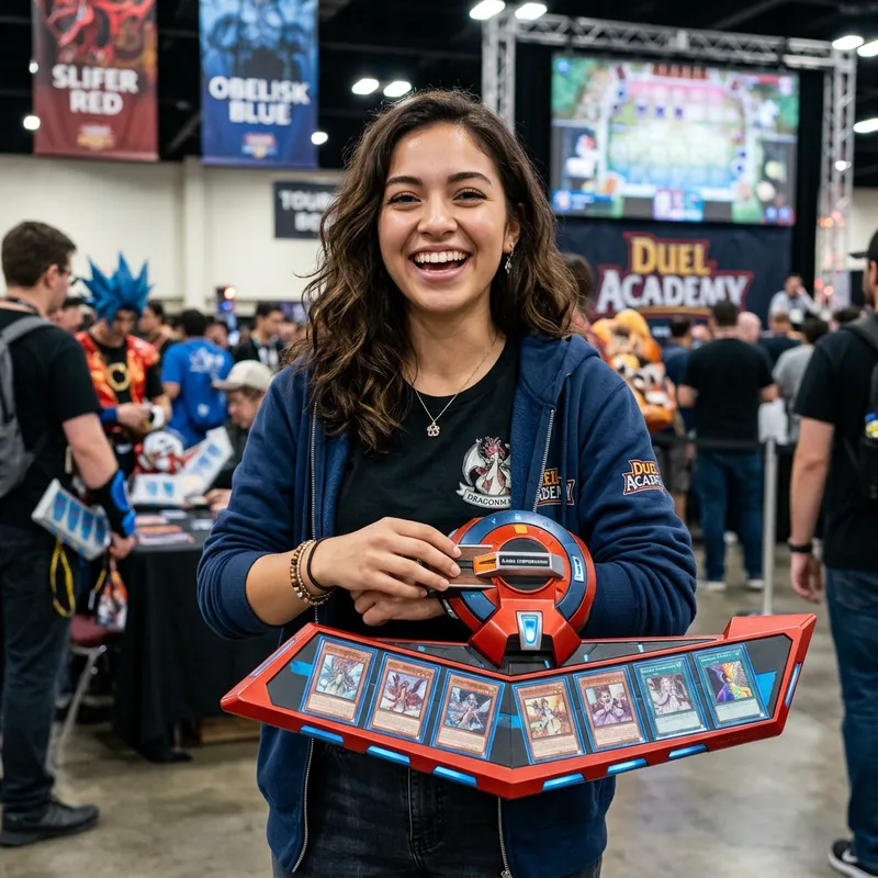 Enthusiastic Girl with Yu-Gi-Oh GX Duel Disk and Dragonmaid Deck Enthusiastic Girl with Yu-Gi-Oh GX Duel Disk and Dragonmaid Deck