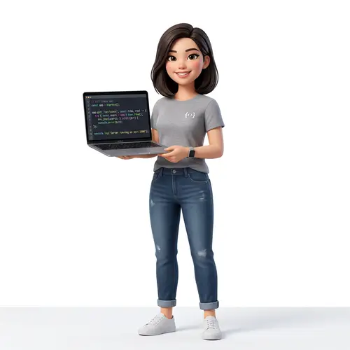 3D Avatar of a Female Full Stack Developer