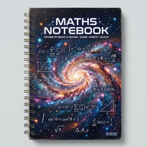Galaxy Math Notebook Cover Design