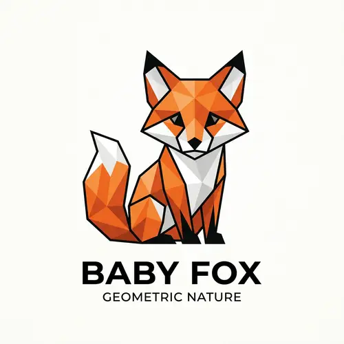 Baby Fox Logo Triangulation - Stylish and Versatile Design
