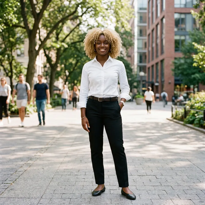 Stylish Young Woman in Chic Office Attire