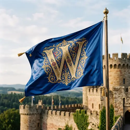 Artistic Letter W Flag | Intricately Designed Aesthetic Flag