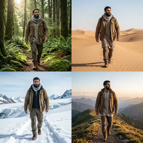 Fearless Middle Eastern Man: Journey Through Diverse Landscapes