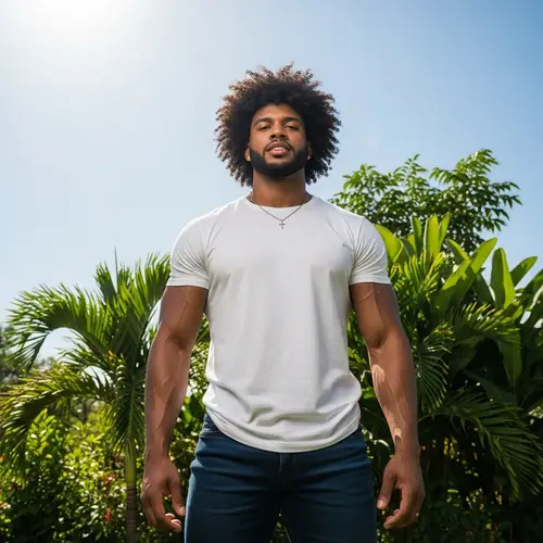 Curly Haired Dominican Man: Athletic & Tall