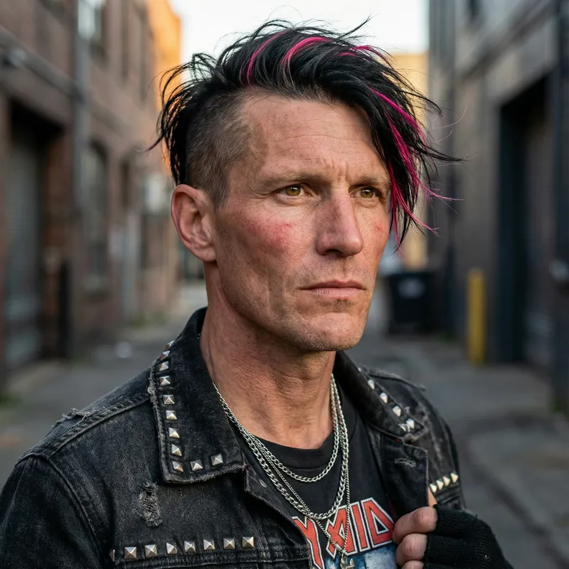 Stylish Punk Man with Striking Features