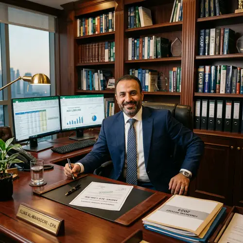 Successful Middle-Eastern Accountant in Luxurious Office