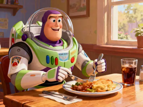 Buzz Lightyear Dining Table Scene - Pixar Style