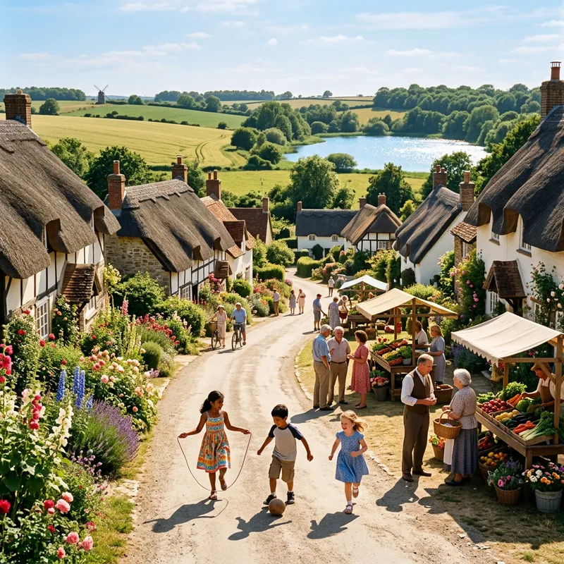 Serene Small Village In Summer Serene Small Village In Summer